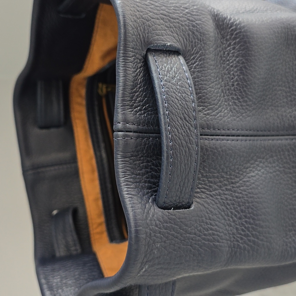 Blue Leather Backpack - Picture 9 of 13